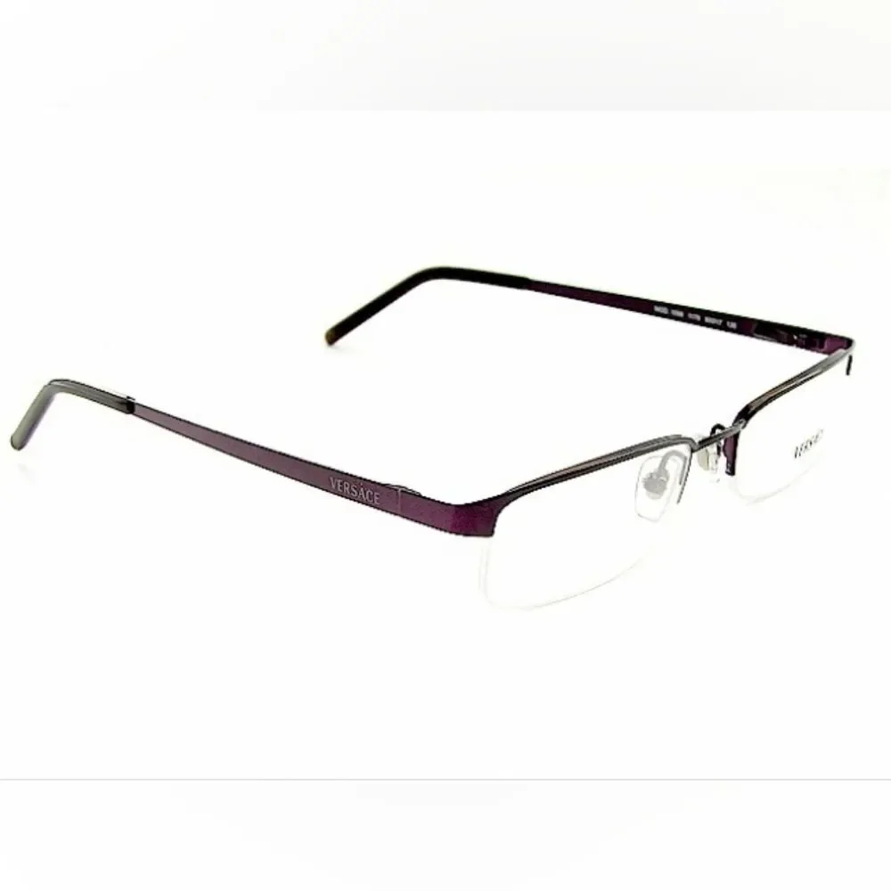 💜Vintage Versace Plum Rimless Eyeglasses & Hardshell Case